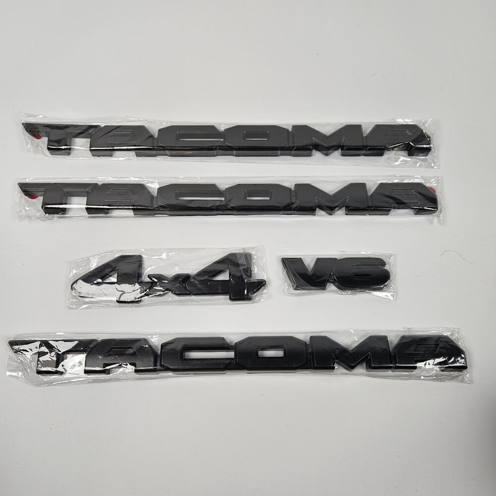 2016-2023 Toyota Tacoma Matte Black Emblem Overlay Kit, 5 pieces